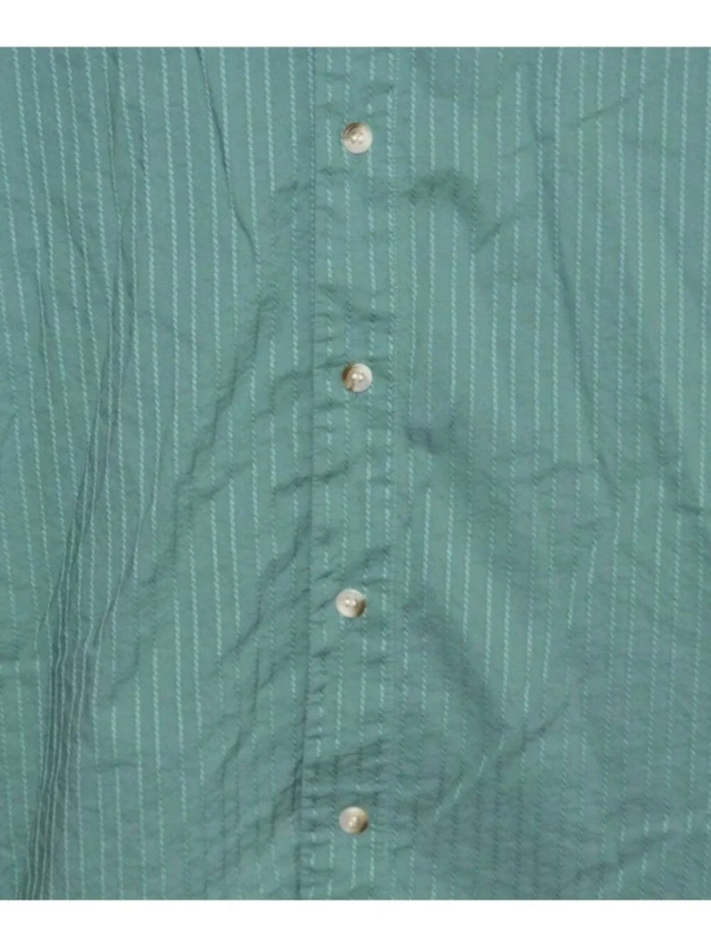 Banana Republic Mens Green Button Up Short Sleeve Striped Shirt Size XL Cotton